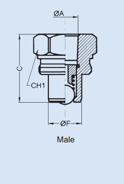 Hraðtengi psP06-m-04N 1000 BAR