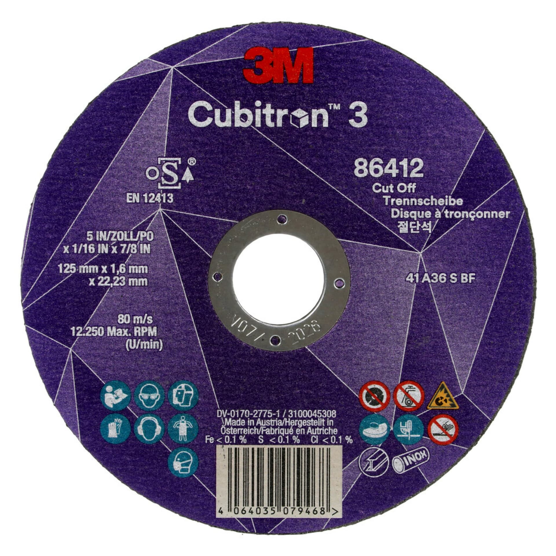 CubitroN3 - skurðarskífa 125 x 1 x 22,23 mm