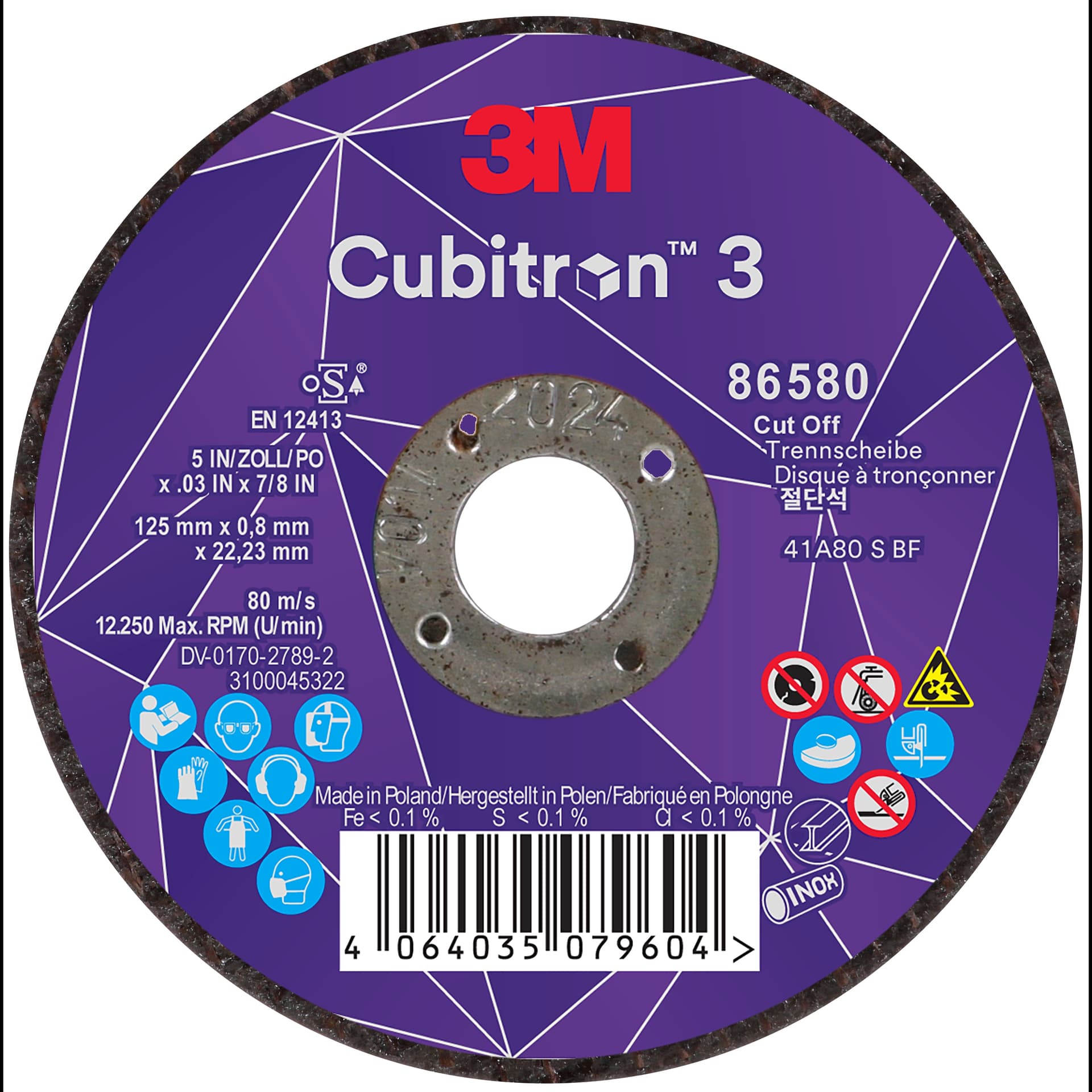CubitroN3 - skurðarskífa 125 x 0,8 x 22,23 mm