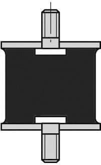 Mótorpúði 12,5 X15mm M5 10mm HANN gengjur báðu