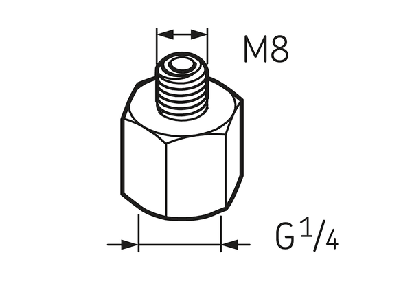 Nippil múffa 8mm hann 1/4" hún