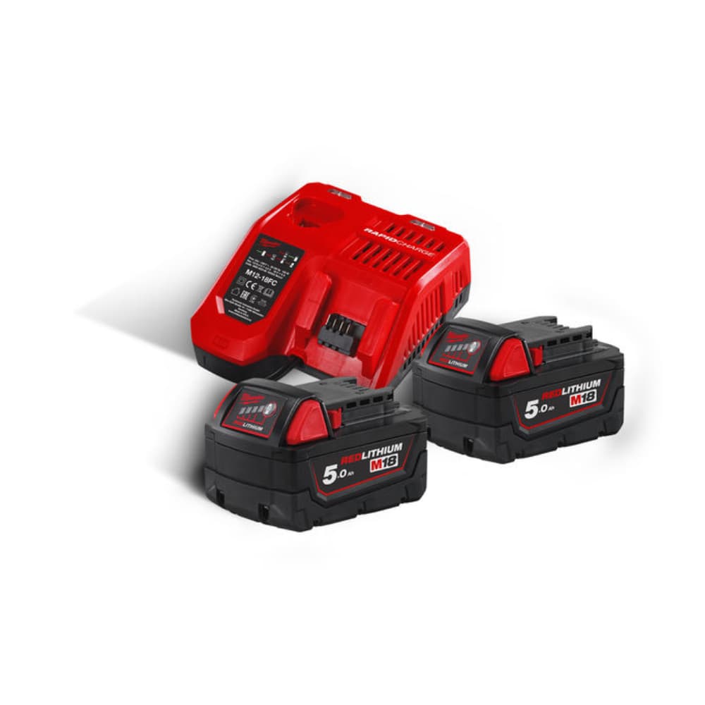 Rafhlöðusett M18 NRG-502 2×5,0 Ah + M12 2,0 Ah