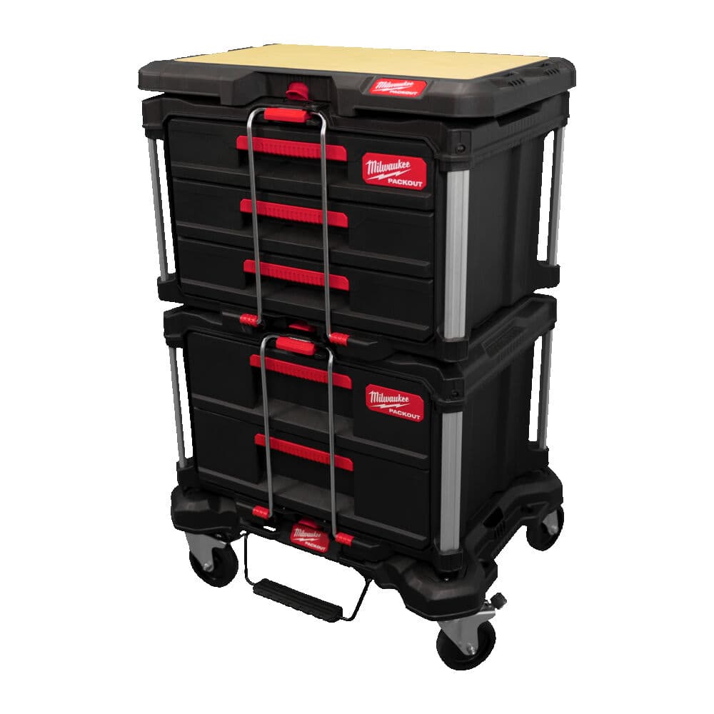 Flutningssett PACKOUT™ (vagn+2 skúffukassar+vinnuplata)