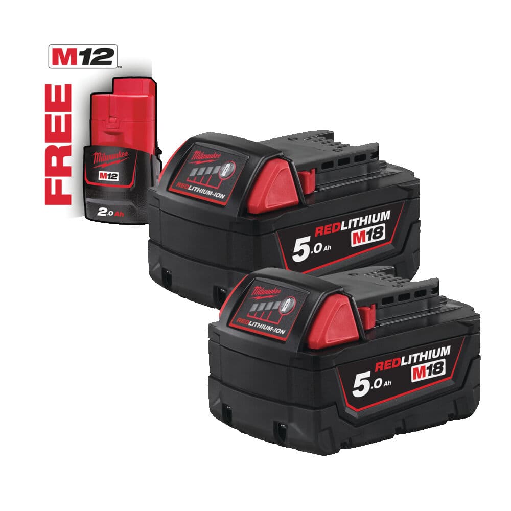Rafhlöðusett M18 B52T 2 × 5,0 Ah + M12 B2 2,0 Ah