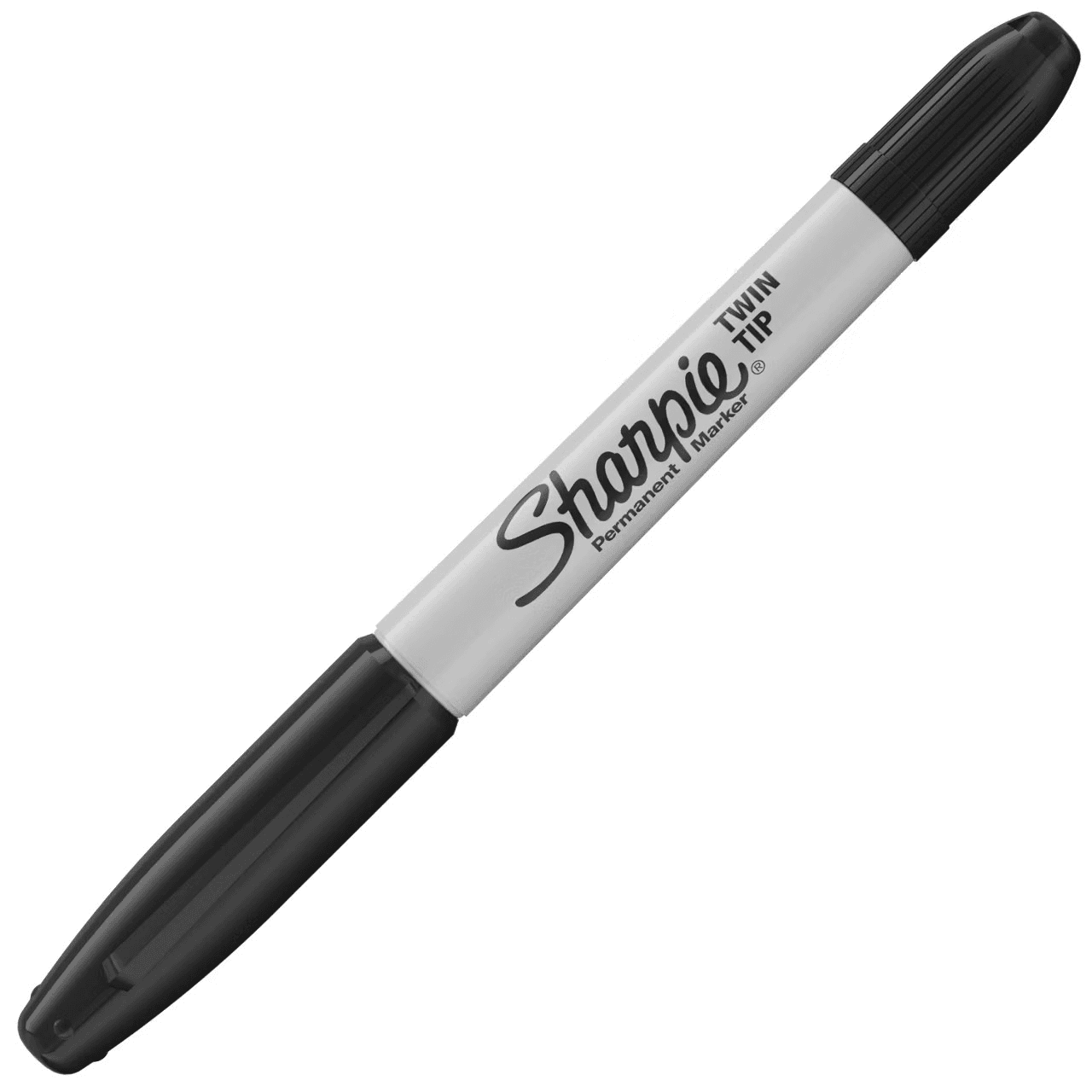Tússpenni tvíenda svartur