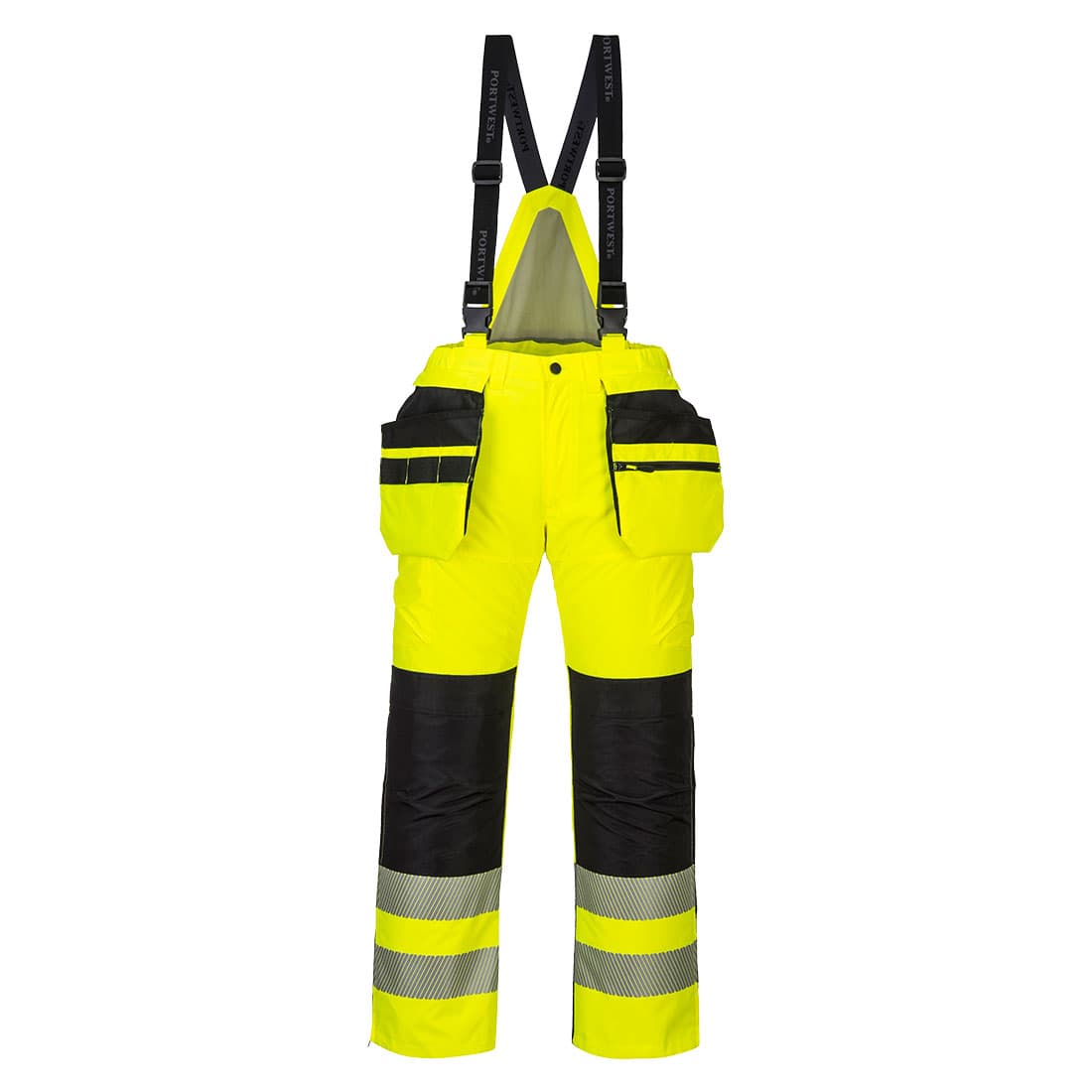 PW3 vetrar smekkbuxur m/vösum gular hi-vis